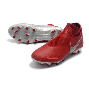Fotbalové boty Kopačky Pánské Nike Phantom Vision Elite DF FG – červené stříbrné
